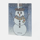 Schneemann mit BG - Glasverzierung Ornament Aus Glas (Vorderseite links)