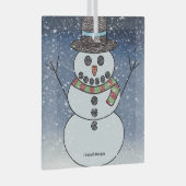 Schneemann mit BG - Glasverzierung Ornament Aus Glas (Vorderseite Rechts)