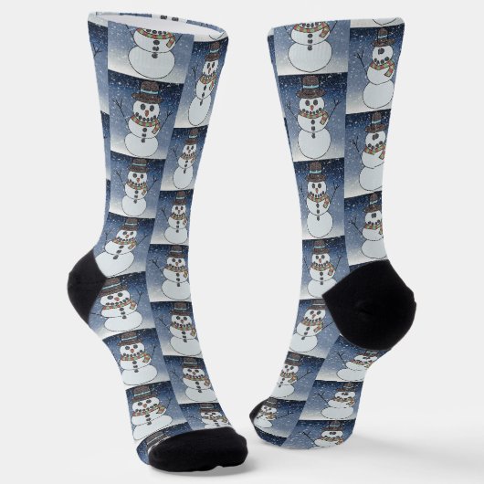 Schneemann mit BG - Premium Socken (Gewinkelt)