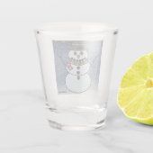 Schneemann mit BG - Shot Glass Schnapsglas (Rückseite)
