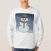 Schneemann mit BG (weiß) - Shirt mit langem Ärmel (Vorderseite)