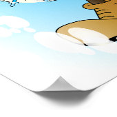 Schneemann mit Blauen Weihnachtsschneeflocken Poster (Ecke)