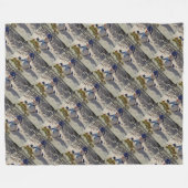 Schneemann mit Blauhut, Handschuhen und Scarf Fleecedecke (Vorderseite (Horizontal))