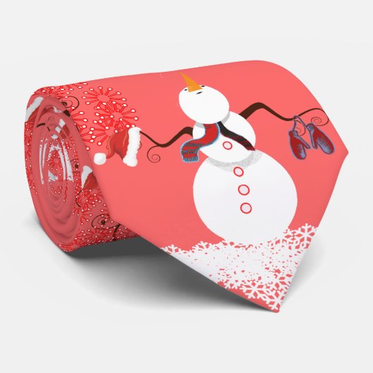 Schneemann mit Blick auf die Krawatte auf dem Mond (Gerollt)