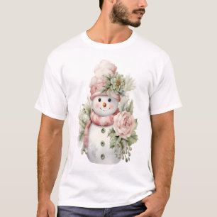 Schneemann mit Blume T-Shirt