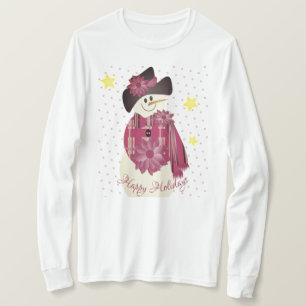 Schneemann mit Burgund T-Shirt