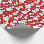 Schneemann mit Candy Canes und Weihnachtsliedern Geschenkpapier (Ecke)