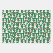 Schneemann mit Candy Canes und Weihnachtsliedern Geschenkpapier Set (Vorderseite)