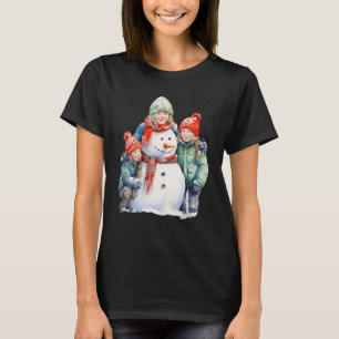 Schneemann mit Carrot Nose Scarf Winter Weihnachte T-Shirt