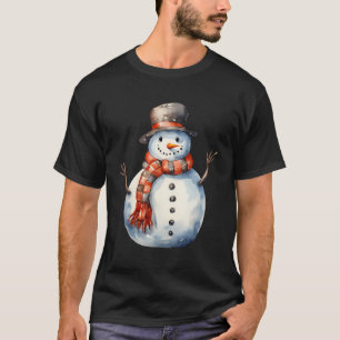 Schneemann mit Carrot Nose Scarf Winter Weihnachte T-Shirt