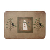 Schneemann mit Crow Bath Mat Badematte (Vorderseite)