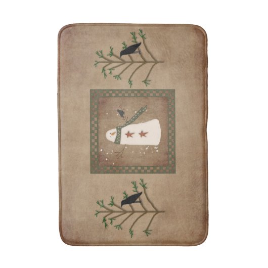 Schneemann mit Crow Bath Mat Badematte (Vorderseite Vertikal)