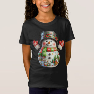 Schneemann mit Eimer auf dem Kopf, Weihnachten, Au T-Shirt