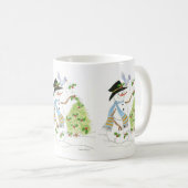 Schneemann mit einem Blaumeise Kaffeetasse (VorderseiteRechts)