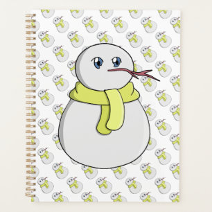 Schneemann mit einem gelben Schal Planer