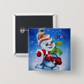 Schneemann mit einem Schal Button (Vorne & Hinten)