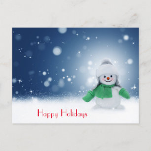 Schneemann mit einem Schal  Postkarte