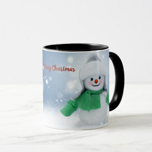 Schneemann mit einem Schal Tasse
