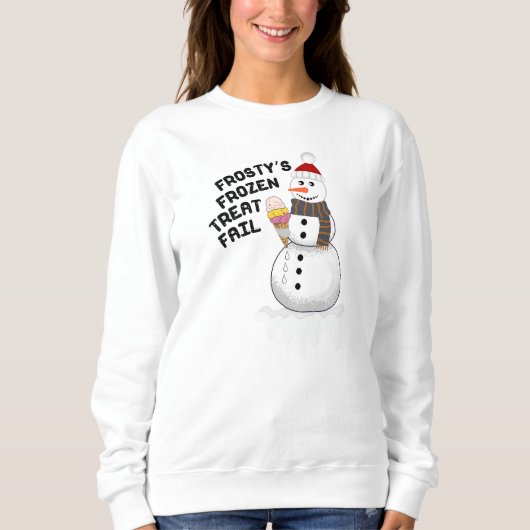 Schneemann mit einer Schmelzereiscreme Sweatshirt (Vorderseite)