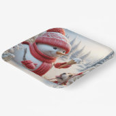 Schneemann mit Eiscreme und Hund Pappteller (Gewinkelt)