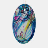 SCHNEEMANN MIT EULE KERAMIKORNAMENT (Rechts)