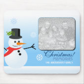 Schneemann (mit Foto) Mousepad (Vorne)