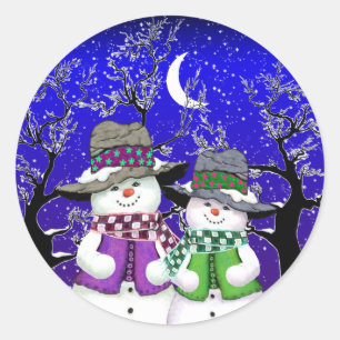 Schneemann mit Friend Stickers