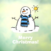 Schneemann mit Frohe Weihnachten Fensteraufkleber (Blatt 3)