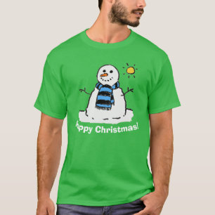 Schneemann mit Frohen Weihnachten! T-Shirt