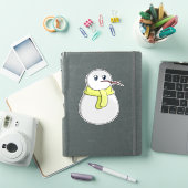 Schneemann mit gelbem Schal Aufkleber (iPad Hülle)