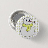 Schneemann mit gelbem Schal Button (Vorne & Hinten)