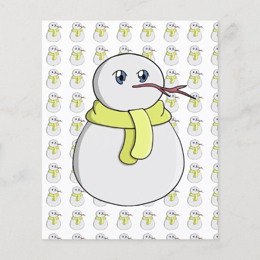 Schneemann mit gelbem Schal Flyer (Hinten)