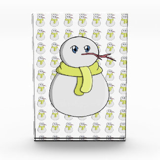 Schneemann mit gelbem Schal Fotoblock