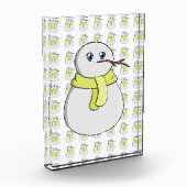 Schneemann mit gelbem Schal Fotoblock (Links)