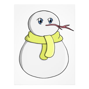 Schneemann mit gelbem Schal Fotodruck