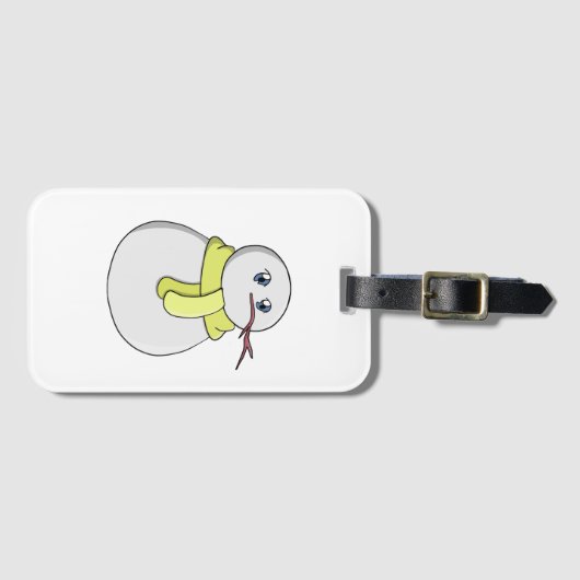 Schneemann mit gelbem Schal Gepäckanhänger (Vorderseite (Horizontal))