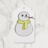 Schneemann mit gelbem Schal Geschenkanhänger (Rückseite)