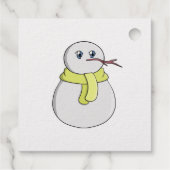 Schneemann mit gelbem Schal Geschenkanhänger (Rückseite)
