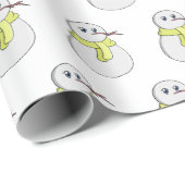 Schneemann mit gelbem Schal Geschenkpapier (Rolleneckpunkt)