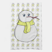 Schneemann mit gelbem Schal Geschirrtuch (Vertikal)