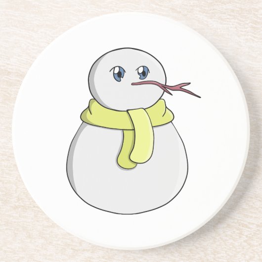 Schneemann mit gelbem Schal Getränkeuntersetzer (Vorne)