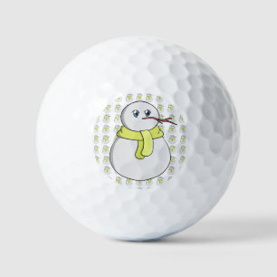 Schneemann mit gelbem Schal Golfball