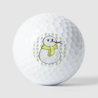 Schneemann mit gelbem Schal Golfball
