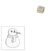 Schneemann mit gelbem Schal Gummistempel (Stempel)