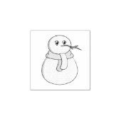 Schneemann mit gelbem Schal Gummistempel (Prägung)