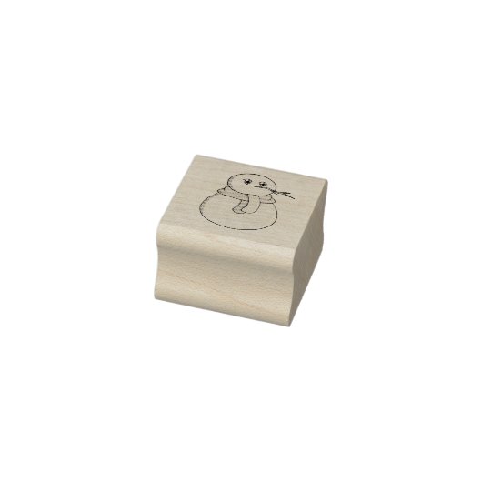 Schneemann mit gelbem Schal Gummistempel (Stempel)