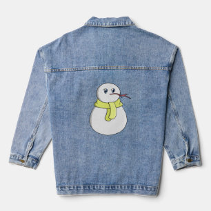 Schneemann mit gelbem Schal Jeansjacke