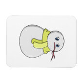Schneemann mit gelbem Schal Magnet (Horizontal)