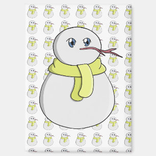 Schneemann mit gelbem Schal Magnet