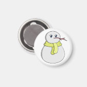 Schneemann mit gelbem Schal Magnet (Vorderseite/Rückseite)